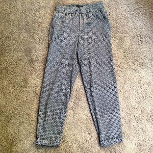 JCrew 00 navy/white print pants